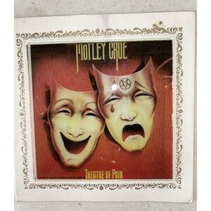1980s Vintage Motley Crue Carinval Prize Theatre Of Pain Glass 6"x6"